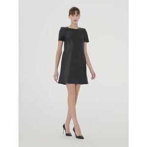 NWT Wolford Rosenthals Black Vegan Leather Mini Dress Size 4 $810 MSRP